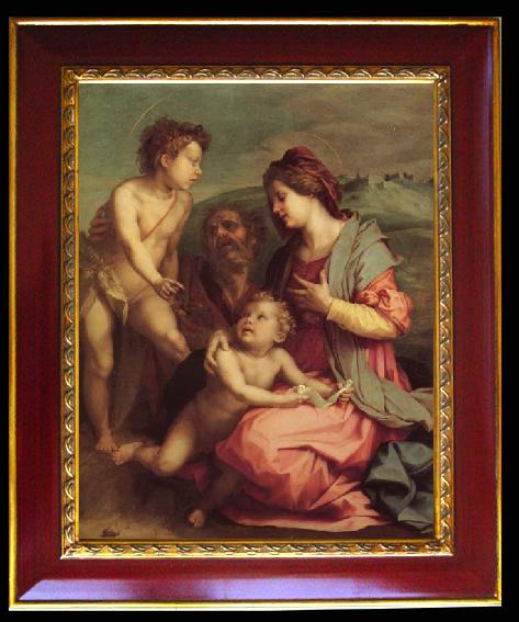 framed  Andrea del Sarto Holy Family with john the Baptist, Ta079